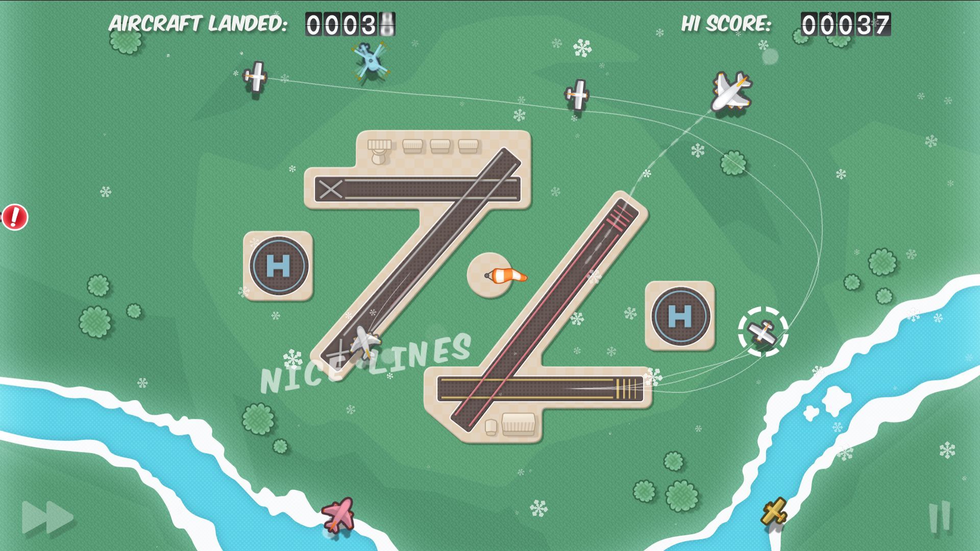 Screenshot of the game Flight Control HD